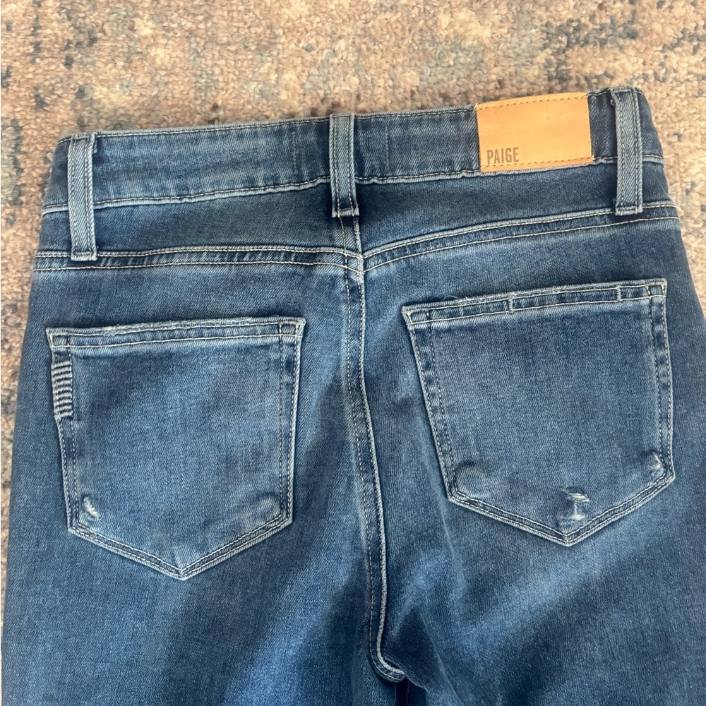 PAIGE Dark Blue Flare Women's Jeans - Picture 4 of 5